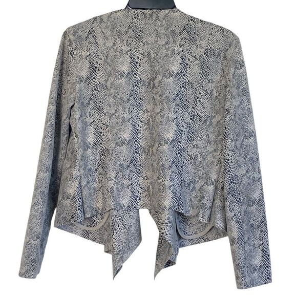 Blank NYC Faux Leather Snakeskin Print Waterfall Drape Open Jacket Sz S - Picture 9 of 16